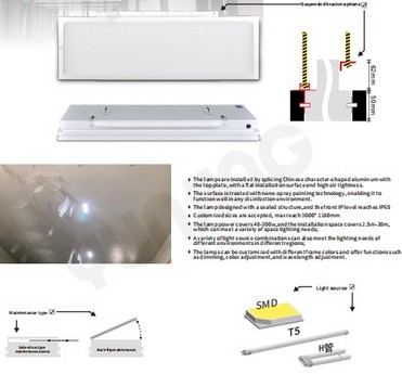 EMBEDDED CLEANROOM CEILING  
LIGHT-GUAN  SERIES YJGP