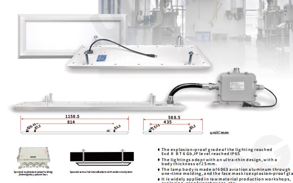 NON-SPARK EXPLOSION-PROOF CLEAN
ROOM PANEL LIGHT SERIE