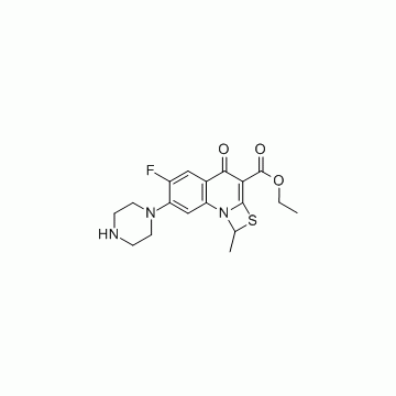 Ethyl 6-fluoro-1-methyl-4-oxo-7-(1-piprazinyl)-4H-[1,3]thiazeto[3,2-a]quinoline-3-carboxylate