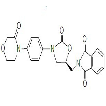 	 2-[[(5S)-2-Oxo-3-[4-(3-oxo-4-morpholinyl)phenyl]-5-oxazolidinyl]methyl]-1H-isoindole-1,3(2H)-dione