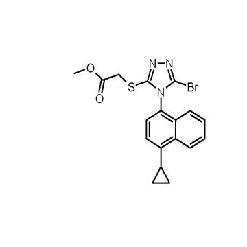 methyl 2-(5-bromo-4-(4-cyclopropylnaphthalen-1-yl)-4H-1,2,4-triazol-3-ylthio)acetate