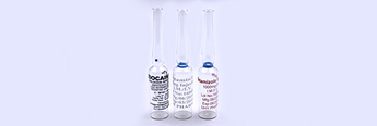 Tubular glass ampoule solution with printing