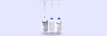 Tubular glass ampoule solution with printing
