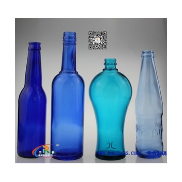blue wine(beer) glass bottle
