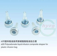 Polycarbonate liquid-infusion composite stopper for plastic