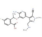 (R)-2-(1-((2-amino-5-(5-cyano-1-methyl-3-((methylamino)methyl)-1H-pyrazol-4-yl)pyridin-3-yl)oxy)ethy