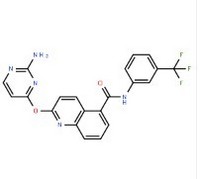 2-((2-aminopyrimidin-4-yl)oxy)-N-(3-(trifluoromethyl)phenyl)quinoline-5-carboxamide