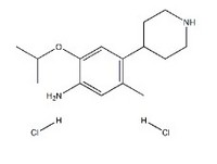 5-Methyl-2-(1-methylethoxy)-4-(4-piperidinyl)benzenamine hydrochloride (1:2)