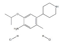 5-Methyl-2-(1-methylethoxy)-4-(4-piperidinyl)benzenamine hydrochloride (1:2)