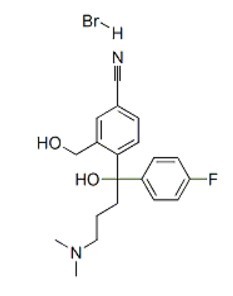 4-[4-(Dimethylamino)-1-(4'-fluorophenyl)-1-hydroxybutyl]-3-(hydroxymethyl)-benzonitrile hydrobromide