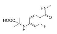 2-((3-fluoro-4-(methylcarbamoyl)phenyl)amino)-2-methylpropanoic acid