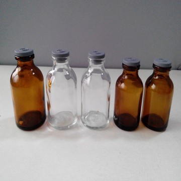 100ml amber ISO 20mm neck size molded glass bottle snap-on for lyophilization