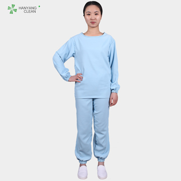 Long Sleeve T Shirt Suit Polyester Cleanroom  Garments  