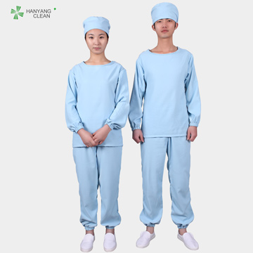  Long Sleeve T shirt Suit Polyester Cleanroom Garments  