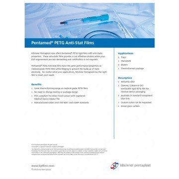 Pentamed® PETG Anti-Stat Films