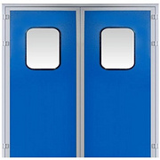 Double door for melamine resin plate purification