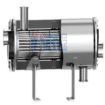 Z- single - flow aseptic level - through dual - tube plate heat exchanger