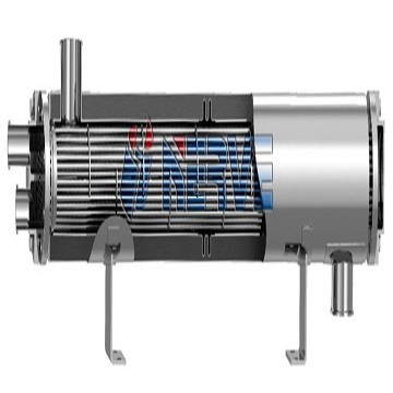 Z- double - flow aseptic - level straight - through dual - tube plate heat exchanger