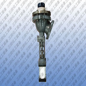 Glass enameling vertical pneumatic discharge valve