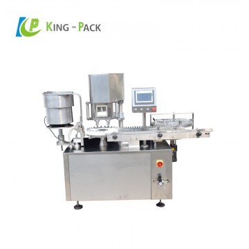 Powder vial filling and capping machine