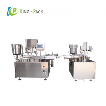 Powder vial filling and capping machine