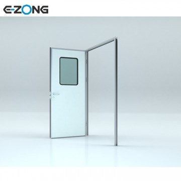Electronic factory swing Door steel door with window thickness 50 mm