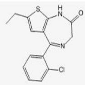 2H-Thieno(2,3-e)(1,4)diazepin-2-one,1,3-dihydro-5-(o-chlorophenyl)-7-ethyl-