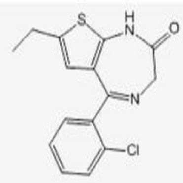 2H-Thieno(2,3-e)(1,4)diazepin-2-one,1,3-dihydro-5-(o-chlorophenyl)-7-ethyl-