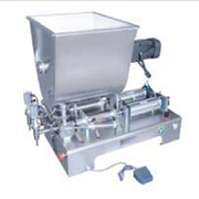 Double heads paste filling machine with mixer