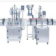 4 heads filling machine + rotary capper