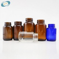 Wide Mouth Glass Bottles with Clear Blue Green Amber Color