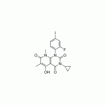 3-Cyclopropyl-1-(2-fluoro-4-iodophenyl)-5-hydroxy-6,8- 4-dimethylpyrido[2,3-d]pyrimidine- 2,4,7(1H,3