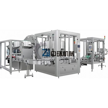 Bottle filling capping labeling line