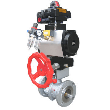 Single acting cylinder pneumatic ball valve