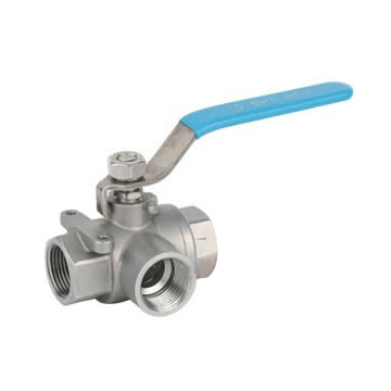 Three-way internal thread ball valve