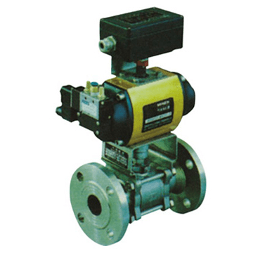 Three-piece pneumatic ball valve