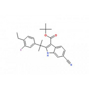 tert-Butyl 6-cyano-2-(2-(4-ethyl-3-iodophenyl)propan-2-yl)-1H-indole-3-carboxylate