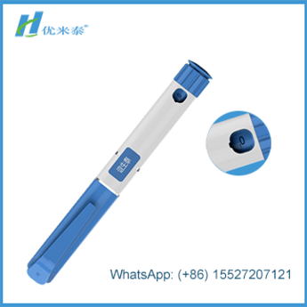 Disposable injector pen in plastic body with double chamber cartridge for injection of Human Growth