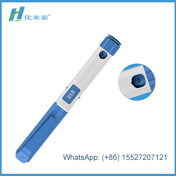 Disposable injector pen in plastic body with double chamber cartridge for injection of Human Growth