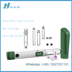 Refilled Diabetes insulin pen in disposable use with 3ml Cartridge in plastic materials