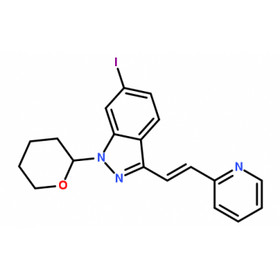 (E)-6-Iodo-3-[2-(pyridin-2-yl)ethenyl]-1-(tetrahydro-2H-pyran-2-yl)-1H-indazole