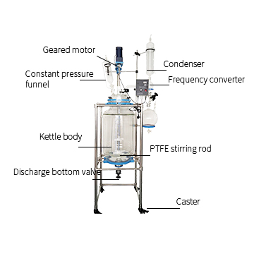 Glass Reactor 10l Glass Reactor Chemical Stirred Glass Reactor