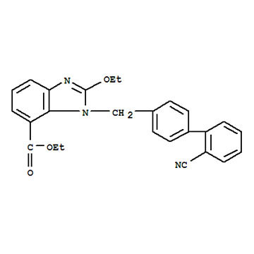 1H-benzimidazole-7-carboxylicacid,1-[(2’-cyano-[1,1’-biphenyl]-4-yl)methyl]-2-ethoxy-,ethyl ester(13