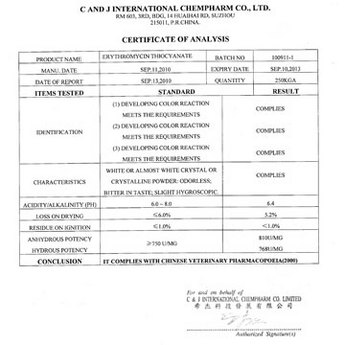 erythromycin thiocyanate macrolides