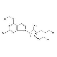 9H-Purin-2-amine,9-[(1S,3R,4S)-2-methylene-4-(phenylmethoxy)-3-[(phenylmethoxy)methyl]cyclopentyl]-6