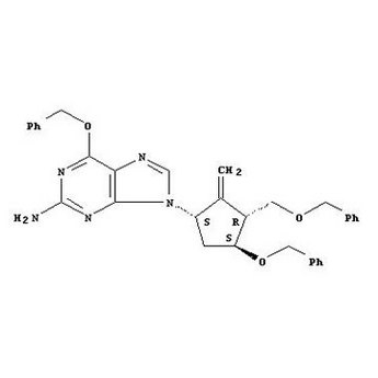 9H-Purin-2-amine,9-[(1S,3R,4S)-2-methylene-4-(phenylmethoxy)-3-[(phenylmethoxy)methyl]cyclopentyl]-6