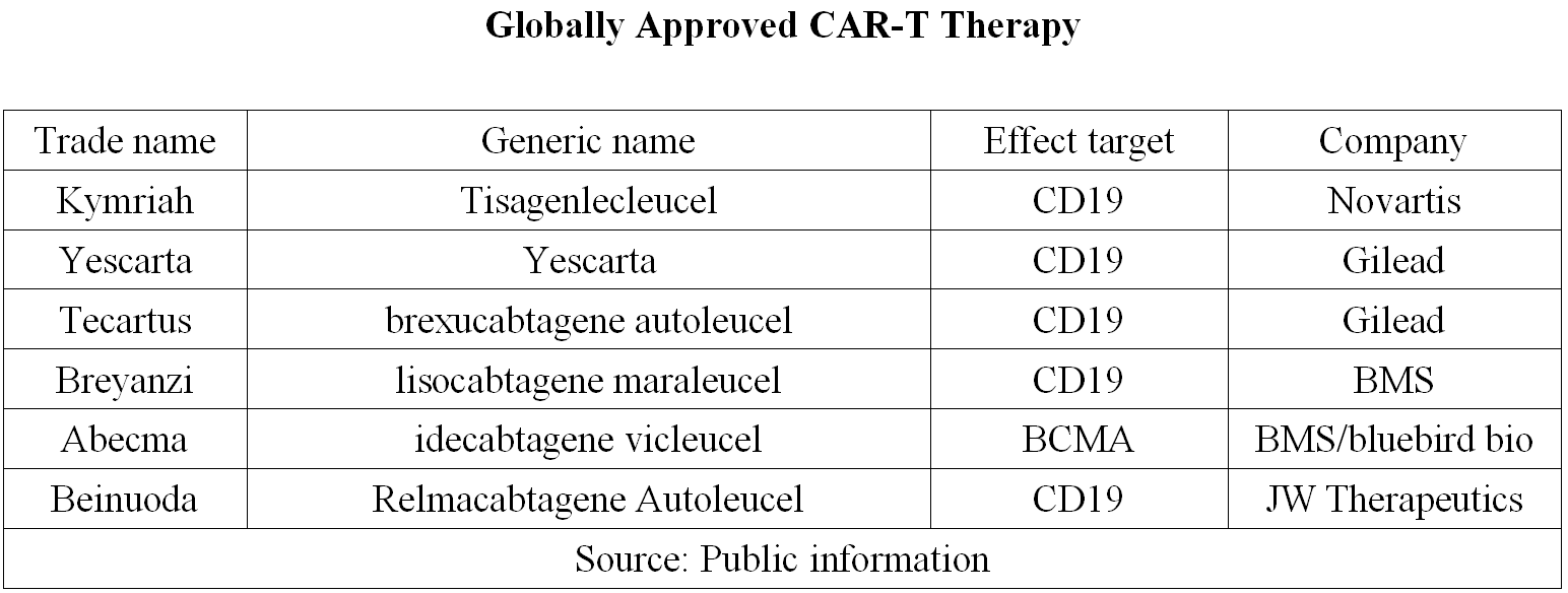 Globally Approved CAR-T Therapy