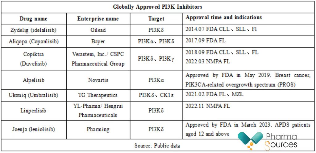 Globally Approved PI3K Inhibitors